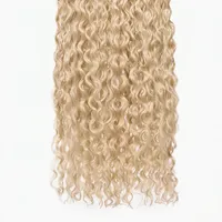 Tissage de cheveux humains 100% Remy, blond platine bouclé, texture ondulée naturelle