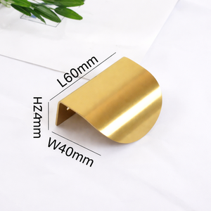 Tirador de latón dorado con borde curvo, herraje tradicional ecológico para gabinetes de cocina, baño, cajones y puertas - Product Image 3