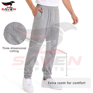 Pantalon de sport personnalisé pour homme, coupe athlétique, anti-transpiration, uni, en mélange coton-polyester - Product Image 3