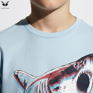 T-shirts pour garçons de couleur unie, 100% coton respirant, col rond, t-shirts basiques pour enfants, logo personnalisé, vêtements d'été pour garçons - Product Image 6