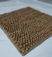 Tapis Dhurrie en polyester tissé à la machine, antidérapant, à poils ras, motif floral, tissage galet, avec envers en jute, texture bouclée à boucles bouclées, vente en gros