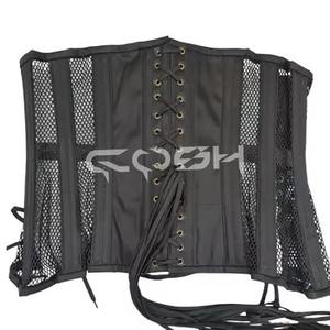 Corset en résille noire avec fermeture à boucle antique - Product Image 6