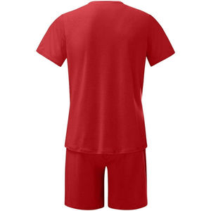 Nueva Llegada, Ropa Deportiva para Hombre, Estilo Informal, 100% Algodón, Antiarrugas, Conjunto de 2 Piezas, Camiseta y Pantalones Cortos con Logotipo Frontal - Product Image 4