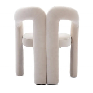 Sedia da Pranzo Imbottita in Velluto dal Design Contemporaneo con Braccioli a Botte per Soggiorno, Prezzo di Fabbrica - Product Image 5
