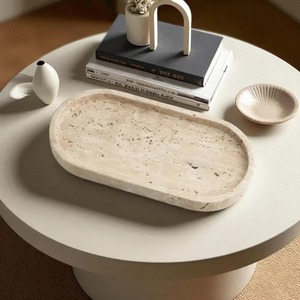 Modern Luxury Travertine <b>Resin</b> Serving Platter Handmade Decorative <b>Epoxy</b> Tray for Fruit Snacks Tea Coffee and Dining <b>Table</b> Pres - Product Image 2