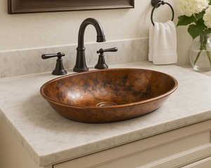 Lavabo de Baño Moderno de Lujo Rectangular con Acabado en Cobre, Estilo Popular, Venta al por Mayor - Product Image 1