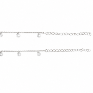 Bracelet à breloques en argent sterling 925 avec zircone cubique pour femme, design minimaliste à maillons polis, idéal pour le quotidien, les fêtes et les anniversaires - Product Image 4