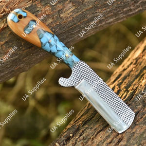 Cuchillo de vaquero/camping de acero hecho a mano UA Supplies, raspador de herrador de espalda recta, grado industrial, para corte de ganado, venta al por mayor OEM/OBM - Product Image 4