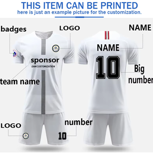 ชุดเสื้อฟุตบอลชายแบบสั่งทำพิเศษ พิมพ์ลายแบบ Sublimation คอวี แขนสั้น ระบายเหงื่อได้ดี ใช้ได้ทุกฤดู ขนาดผู้ใหญ่ - Product Image 3