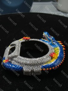 High Sparkle Dragon <b>Watch</b> <b>Case</b> Full Iced Moissanite Stone Colorful Enamel Custom Hip Hop <b>Watch</b> Housing Finish - Product Image 5
