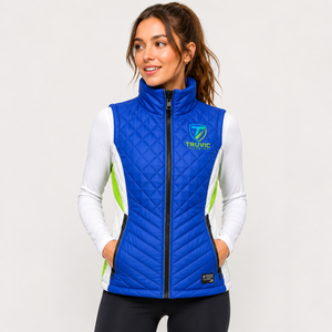 Chaleco Acolchado Impermeable de Punto Personalizado para Mujer, Cuello Alto Casual, Sin Mangas, Ajuste Holgado, Chaqueta Cálida de Invierno Reversible - Product Image 1