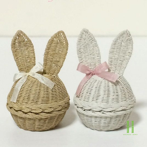 Cesta de Pascua Hecha a Mano con Forma de Conejo, Cesta Tejida para Huevos de Pascua, Cesta de Conejo para Niños, Regalo de Pascua, Almacenamiento de Dulces y Juguetes - Product Image 3