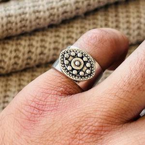 Fashionable Trendy Signet brass <b>Ring</b> <b>silver</b> Plated Bedded band <b>Ring</b> Statement Handmade <b>Adjustable</b> <b>Ring</b> Wholesale <b>Ring</b> For Women - Product Image 6