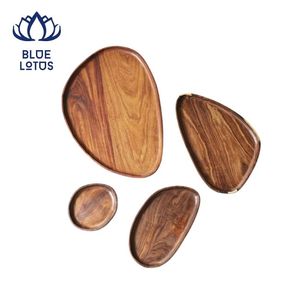 Plateau de service en bois écologique haut de gamme, planche de rangement moderne, plateau à thé et boissons pour fêtes, vente en gros, exportation - Product Image 1