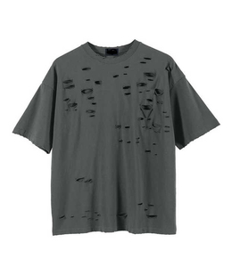 Camiseta de Manga Corta para Hombre, Estilo Casual Urbano, 100% Algodón Ecológico, Cuello Redondo, Rota, de Secado Rápido y Agradable al Tacto - Product Image 4