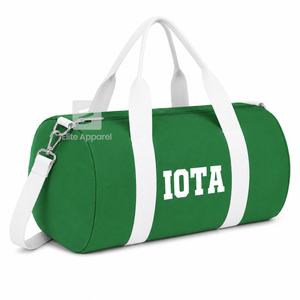 Sac fourre-tout personnalisé Iota Phi Lambda Sorority, vert et blanc, logo brodé, usage quotidien, grande capacité, sac de sport en nylon et polyester - Product Image 2