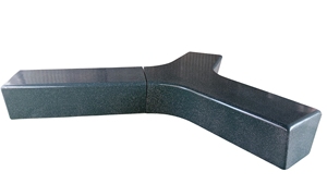 Banco de Fibra de Vidrio Negro en Forma de Y de KNT Creations, Resistente, Acabado Mate Clásico, Impermeable, para Interiores y Exteriores - Product Image 4