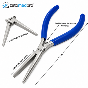 Pince à bec plat longue de 7 pouces (45 mm) en acier inoxydable à double ressort pour extensions capillaires - Product Image 1