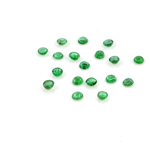 Esmeraldas naturales de Zambia calibradas en forma de cabujón, redondas de 2 mm, piedras preciosas de esmeralda sueltas naturales para la fabricación de joyas, listas para usar. - Product Image 4