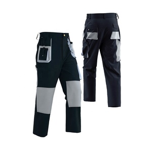 Combinaison de travail unisexe bleu foncé avec bordure verte, plusieurs poches, résistante aux abrasions, usage industriel - Product Image 5