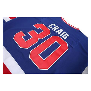 Maillot de l'équipe de hockey sur glace des États-Unis, lettres et numéros brodés de qualité supérieure, style vintage, uniforme de hockey respirant et durable, maillot OEM - Product Image 4