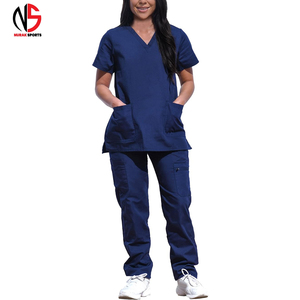 Tenues de Travail – Ensembles d'Uniformes d'Infirmières d'Hôpital à Manches Courtes et Col en V avec Logo Personnalisé chez NURAK 2026 - Product Image 1