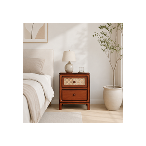 Minimalist Solid Wood <b>Bedside</b> <b>Table</b> Two Drawer Wooden Nightstand for Bedroom Hotel Furniture OEM ODM Wholesale Supplier - Product Image 1