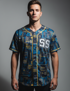 OEM Custom Design Baseball Jersey Sublimated Printed Full Button Short Sleeve Flag Mesh Fabric Custom <b>Name</b> Number - Product Image 1