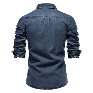 Chemises décontractées pour hommes en tricot boutonnées 100% coton respirant pour un style quotidien - Product Image 2