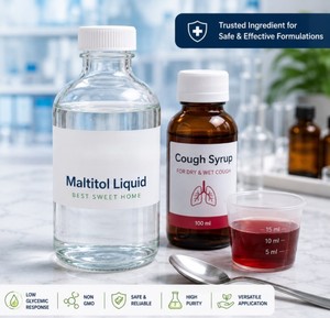 Jarabe de Maltitol Indio Refinado de Alta Calidad, Incoloro e Inodoro, 75/55, Jarabe Líquido Saludable para la Tos, Endulzante Soluble en Agua - Product Image 1