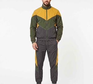 Premium Quality Lightweight Polyester/Nylon 2 1 <b>Wind</b> <b>Breaker</b> Tracksuit Men's Solid Color Breathable Quick Dry Sweatshirt Set - Product Image 1