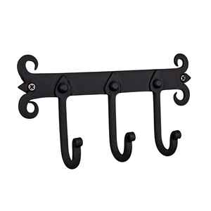 Decorative Wall Mounted Powder Coated Finished Iron Hook <b>Rail</b> For Home Decor For Wall Organizer For Bedroom Organizer For Closet - Product Image 5