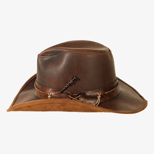 Chapeau de cowboy en cuir véritable pour homme, style vintage western ranch à large bord, directement de l'usine, faible MOQ, fournisseur en gros - Product Image 2