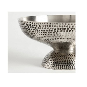 Tazón para Servir Chocolate con Pedestal Martillado Plateado Antiguo Moderno Pulido, Utensilios de Cocina para Mesa de Comedor de Aluminio, Decoración Festiva para el Hogar - Product Image 2