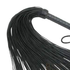 Látigo de cuero de gamuza suave con hebilla de acero de 2.5 cm de ancho, caídas suaves para principiantes, juego sensorial - Product Image 2