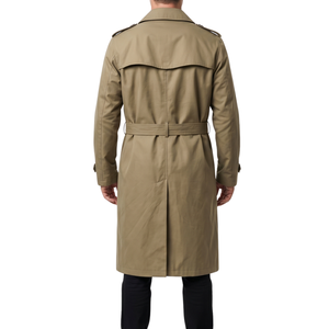 Impermeable clásico de doble botonadura, tejido en poliéster, con solapa para tormentas, formal, ejecutivo, con cinturón, para todo tipo de clima. - Product Image 2