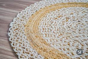 Tapis en jute tressé fait main, tapis en fibres naturelles, vente en gros, personnalisable pour la décoration de la maison, salon - Product Image 2