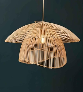 Modern Handmade Bamboo Pendant <b>Light</b> Natural Rattan Hanging Lamp <b>Boho</b> <b>Ceiling</b> Chandelier Woven Dome Pendant <b>Light</b> - Product Image 4