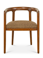Chaise de salle à manger commerciale en bois massif brun, siège rembourré en mousse haute densité, fauteuil contemporain, mobilier de restaurant (ovale)