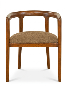 Chaise de salle à manger en bois massif marron, siège rembourré en mousse haute densité, fauteuil contemporain pour restaurant, hôtel, salon (ovale) - Product Image 1