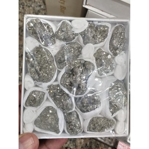 Wholesale Gemstone Semi-Precious Natural Golden Peru Pyrite Carved Rough Raw Stone Box Packing Love Feng Shui Reiki <b>Mascot</b> - Product Image 1