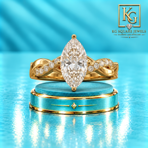 Anillo de Compromiso Atemporal con Diamante Cultivado en Laboratorio, Corte Marquesa, Diseño Solitario en Oro Amarillo de 14 Quilates para Mujer - Product Image 1
