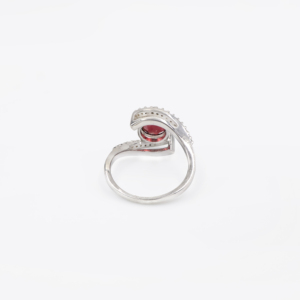 925 Sterling Silver Natural <b>Garnet</b> <b>Ring</b> Rhodium Plated OEM ODM Fine Jewelry - Product Image 4