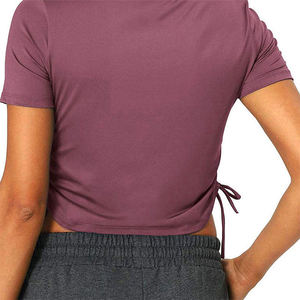 T-shirt court à col rond pour femme en coton premium, manches courtes, coupe décontractée, style streetwear décontracté pour tous les jours, mode estivale - Product Image 5