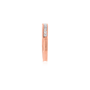 Premium Rose <b>Gold</b> Hoop <b>Ring</b> 1 Ct Emerald & Diamond Accents High End Fashion Jewelry - Product Image 4