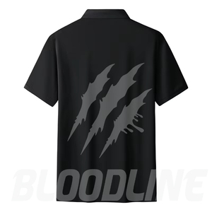 Camiseta de Manga Corta para Hombre Bloodline, Negra, con Logotipo Frontal, Corte Regular Formal, Tejido de Algodón Transpirable de 220g - Product Image 1