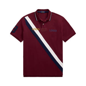 Nouvelle chemise classique en maille de coton tricotée pour homme, couleur personnalisée, anniversaire, OEM, marque privée, grand logo brodé, manches courtes - Product Image 4