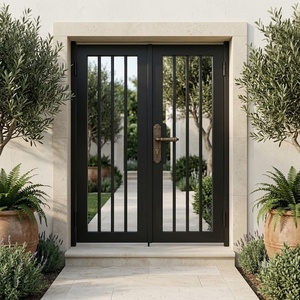 Portail double en fer forgé artistique haut de gamme, à battants manuels, installation facile, design victorien, extérieur thermolaqué résistant à la rouille - Product Image 4