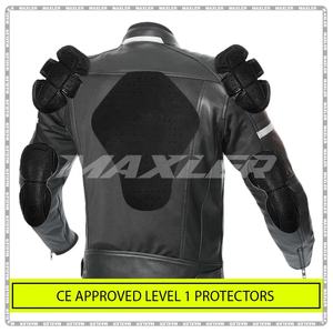 Veste en cuir d'hiver toutes saisons pour hommes, homologuée CE, équipement d'équitation durable pour motard, coupe-vent, coussin protégé de grande taille, vêtements de course automobile - Product Image 4
