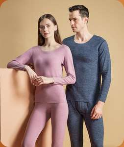 Ensemble de sous-vêtements thermiques pour homme, coupe régulière, personnalisable, en tissu lisse, écologique, respirant, séchage rapide, Spandex/Polyester - Product Image 5